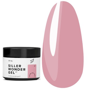 Гель для наращивания Siller UV/LED One Phase Wonder Gel № 7 темно-розовый 30 мл (u0000008920) - Фото №1