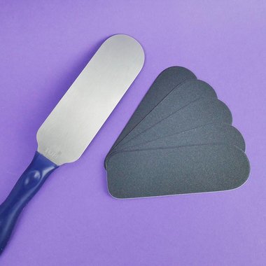 PODO TUFI profi PREMIUM металлическая пилка-основа для педикюра с силиконовой ручкой со сменными файлами 80/180 грит (0300685) - Фото №4