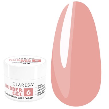 Гель для наращивания Claresa Rubber Gel 6 бежево-розовый 90 г - Фото №1