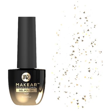 Топ для ногтей MAKEAR Top Gold без липкого слоя 8 мл - Фото №1