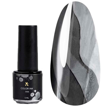 Цветное полимерное чернило для акварельного декора F.O.X Color Ink Black 006 5 мл - Фото №1