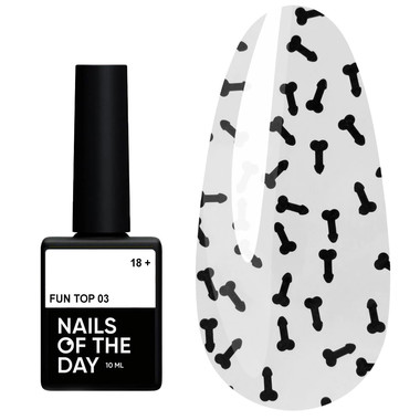Топ для ногтей NAILSOFTHEDAY Fun! 03 черный 10 мл - Фото №1