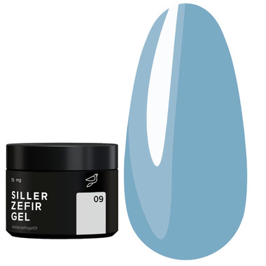 Гель для наращивания SILLER Zefir №09 (банка) серо-голубой 15 мл (НФ-00019236) - Фото №1
