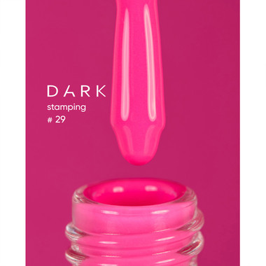 Лак для стемпинга DARK Stamping polish №29 неоновый ярко-розовый 10 мл - Фото №2