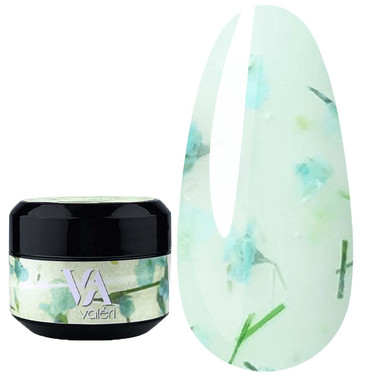 Гель с сухоцветом Valeri Flower Garden Gel №06 бледно-зеленый с сухоцветами 5 мл (VFG5-6) - Фото №1