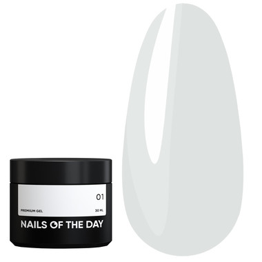 Строительный гель NAILSOFTHEDAY Premium gel 01 молочный 30 мл - Фото №1