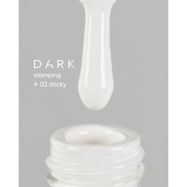 Лак для стемпинга DARK Stamping polish №02 белый STICKY 10 мл - Фото №2