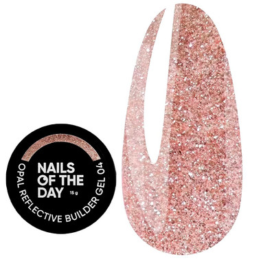 Гель NAILSOFTHEDAY Opal reflective Builder gel 04 холодный нюд с опаловым блеском 15 г - Фото №1