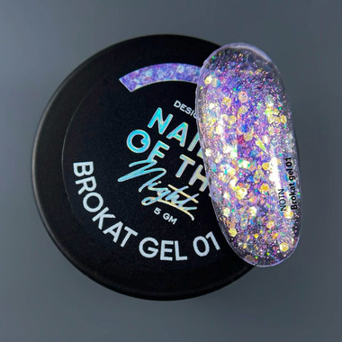 Гель NAILSOFTHENIGHT Brokat gel 01 лиловый 5 г - Фото №2