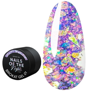 Гель NAILSOFTHENIGHT Brokat gel 01 лиловый 5 г - Фото №1