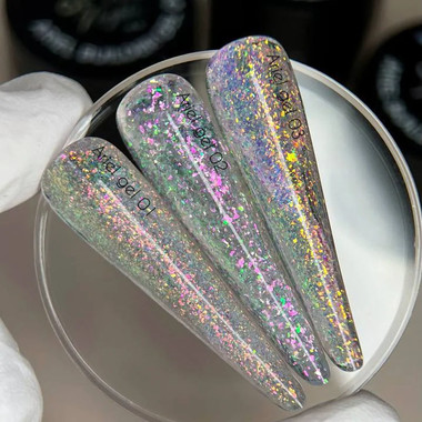 Гель NAILSOFTHENIGHT Ariel Builder gel 03 с разноцветными хлопьями юкки 15 мл - Фото №4