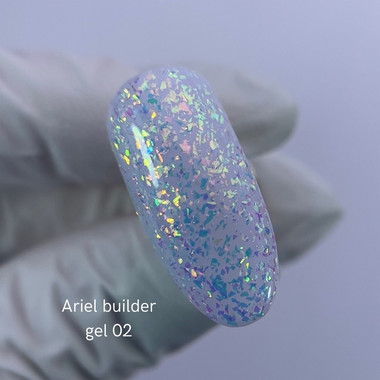 Гель NAILSOFTHENIGHT Ariel Builder gel 02 с разноцветными хлопьями юкки 15 мл - Фото №3