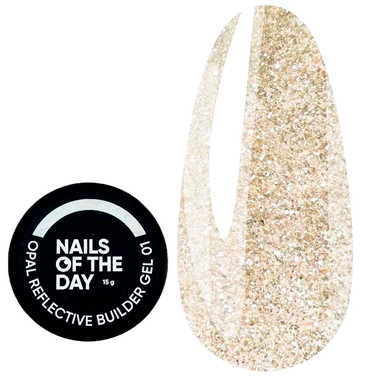Гель NAILSOFTHEDAY Opal reflective Builder gel 01 молочный с опаловым блеском 15 г - Фото №1