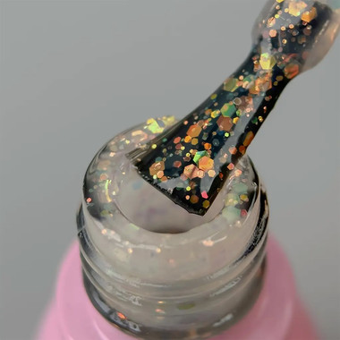Гель-лак Toki-Toki Unicorn UN02 полупрозрачный молочный с блестками 5 мл - Фото №2