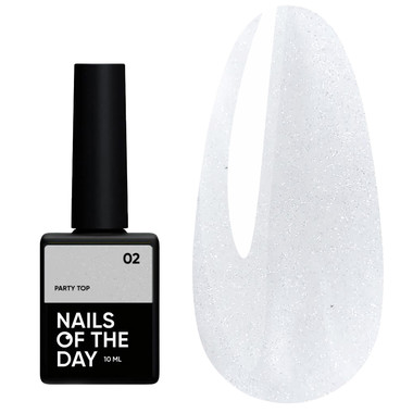 Топ NAILSOFTHEDAY Party top 02 прозрачный с мелким шиммером 10 мл - Фото №1