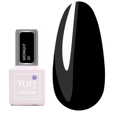Гель-лак TUFI profi PREMIUM Midnight 20 черное затмение 15 мл (0318198) - Фото №1
