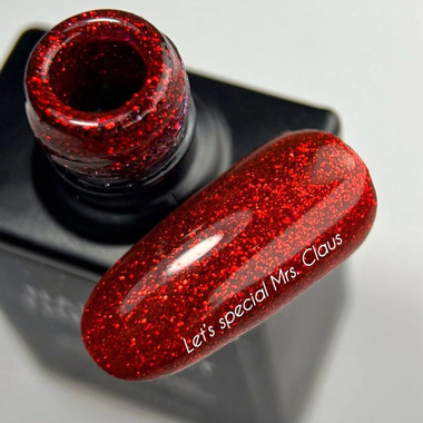 Гель-лак NAILSOFTHEDAY Let's special Mrs. Claus красный с блестками 10 мл - Фото №2
