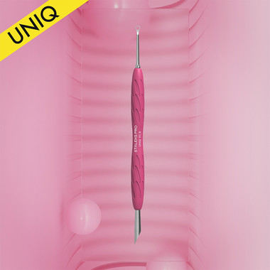 Лопатка STALEKS маникюрная с силиконовой ручкой UNIQ 11 TYPE 2 (скошенный пушер + кольцо) - Фото №2