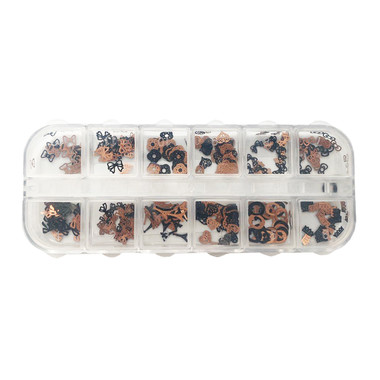 Набор украшений для ногтей MANY BEAUTY 12в1 разные формы (Metal-B-M5)