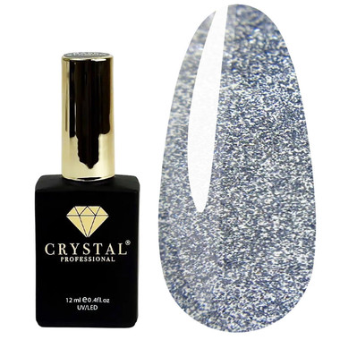 База для ногтей Crystal Base Disco №4 серебряный светоотражающий 12 мл - Фото №1