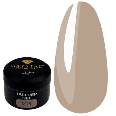 Гель для наращивания Crystal Builder Gel №29 кремово-коричневый 15 мл - Фото №1