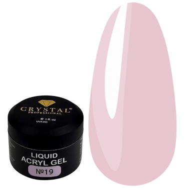 Акрил-гель для ногтей Crystal Liquid Acryl Gel №19 светло-розовый 15 мл - Фото №1