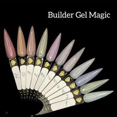 Гель для наращивания Crystal Builder Gel Magic №2 нежно-зеленый с шиммером 15 мл - Фото №2