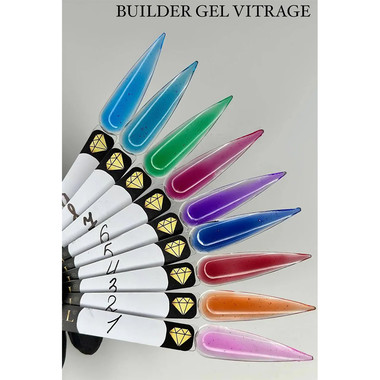 Гель для наращивания CRYSTAL Vitrage Builder gel №4 синий 15 мл - Фото №3