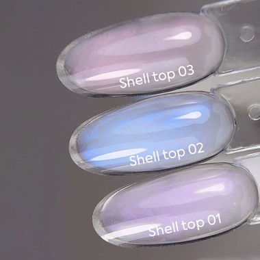 Топ NAILSOFTHENIGHT Shell top 02 жемчужный с голубой втиркой 10 мл - Фото №5