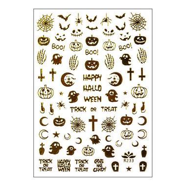 Наклейки для ногтей GNBLab halloween золото R233 - Фото №1