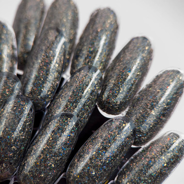 Втирка для ногтей Slowianka Holo Black Flakes 1 г - Фото №4