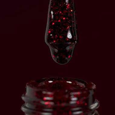 Гель-лак DARK New collection 112 бордовый с красными блестками 6 мл - Фото №2