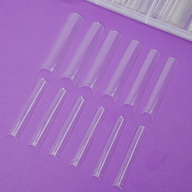 Гелевые типсы TUFI profi Half Cover Soft Gel Tips Квадрат Прозрачные 240 шт (0326341) - Фото №4