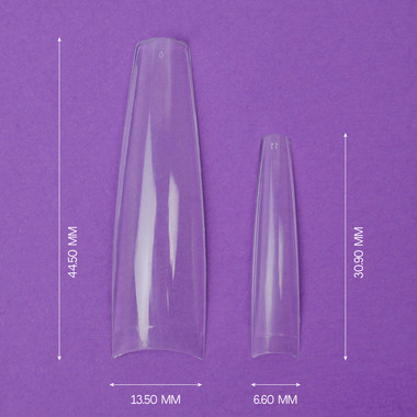 Гелевые типсы TUFI profi Half Cover Soft Gel Tips Балерина Прозрачные 240 шт (0326344) - Фото №3