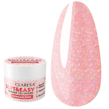 Гель для наращивания CLARESA SOFT&EASY MERMAID PINK 45 г - Фото №1