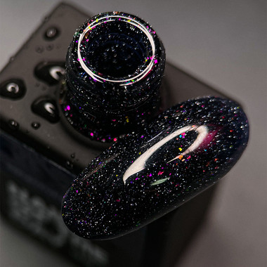 SALE База NAILSOFTHENIGHT Reflective base 03 фиолетовые и розовые блестки, 10 мл - Фото №2