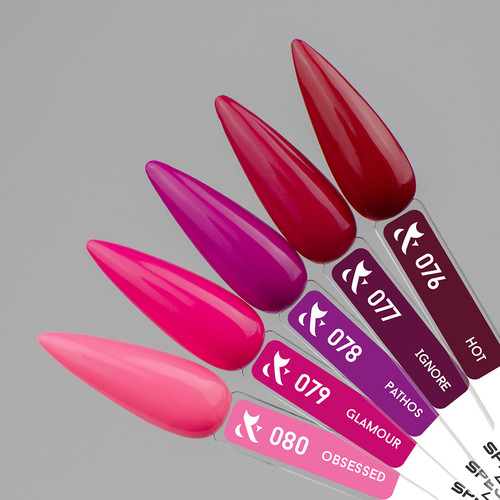 Гель-лак F.O.X SHOT Spectrum Gel Vinyl 078 пурпурно-розовый 5 г - Фото №3