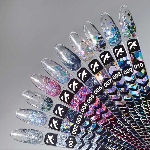 Glitter FOX Glow Glitter Gel №004 pink with holographic sparkles 5 ml - Фото №2