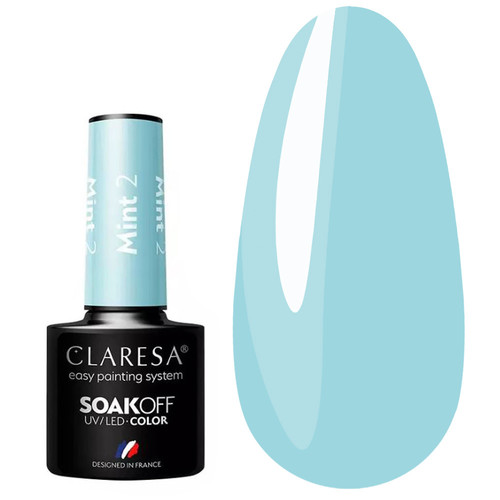 Гибридный лак для ногтей Claresa MINT 2, голубая мята, 5г