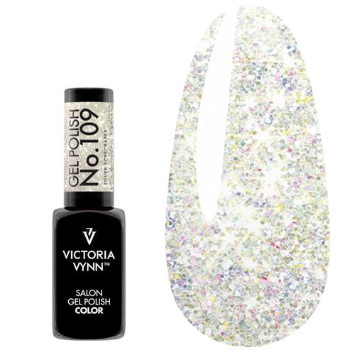 Гель лак Victoria Vynn COLOR GLITTER 109 Silver Scyscraper серебряный 8ml - Фото №1