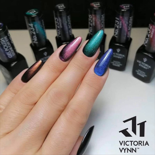 Гель лак Victoria Vynn COLOR 232 Cat Eye Mokait розово-янтарный 8ml - Фото №2