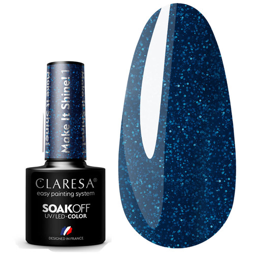 Гибридный лак для ногтей Claresa Make It Shine! 1 голубой, 5 г