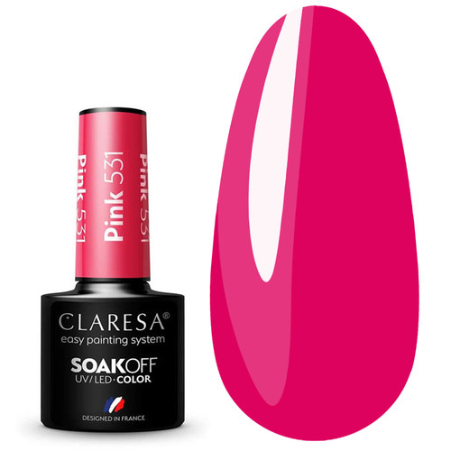 Лак для ногтей Claresa Hybrid PINK 531 светло-вишневый, 5г
