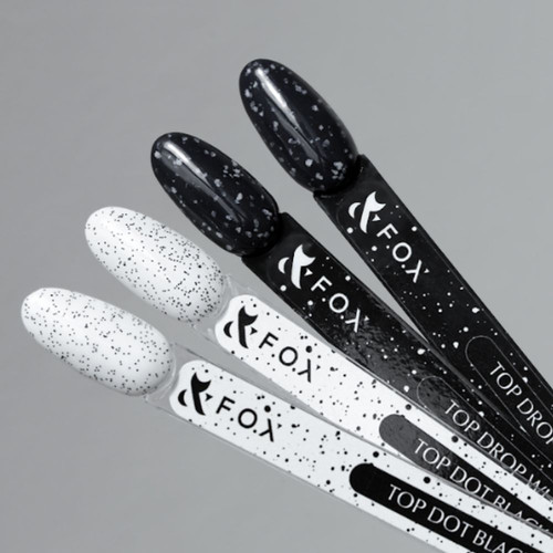 Топ F.O.X Drop White черный с крошкой 7 ml - Фото №2
