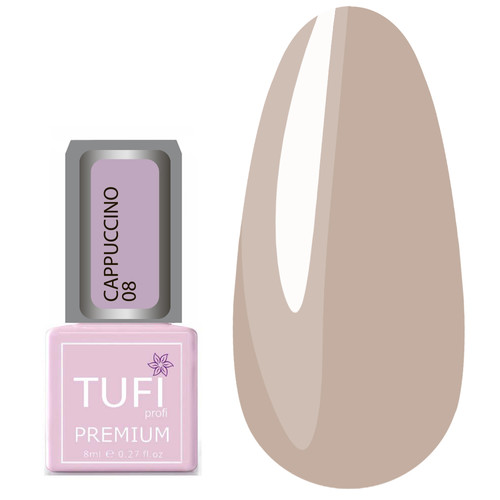 Гель-лак TUFI profi  PREMIUM  Cappuccino  08 нюдовый 8мл (0102590) - Фото №1