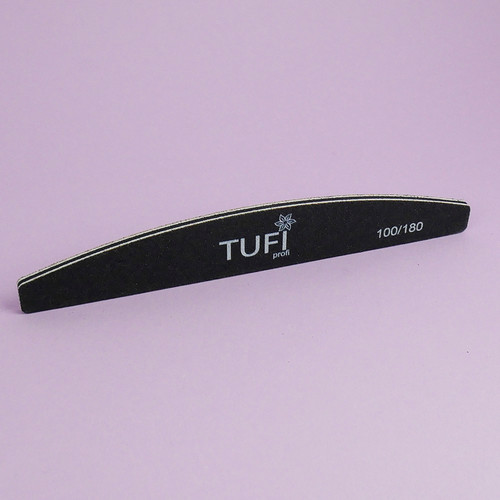 Half-round nail file TUFI profi  PREMIUM  black 100/180, 17.8 cm 1 pc (0122153) - Фото №2