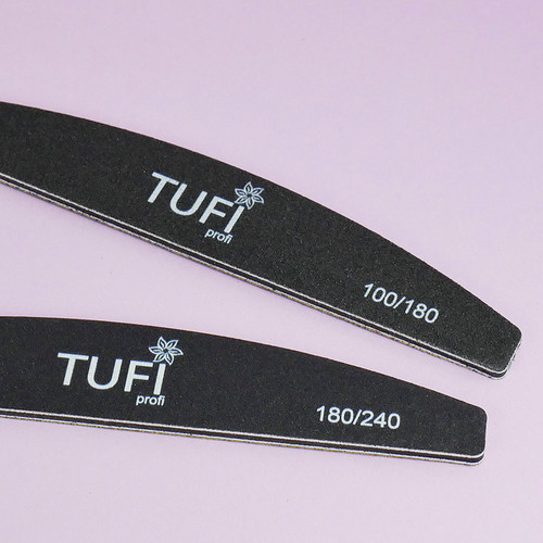 Half-round nail file TUFI profi  PREMIUM  black 100/180, 17.8 cm 1 pc (0122153) - Фото №3