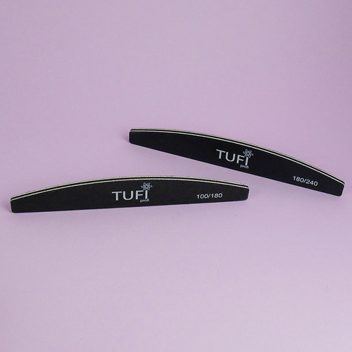 Half-round nail file TUFI profi  PREMIUM  black 100/180, 17.8 cm 1 pc (0122153) - Фото №4