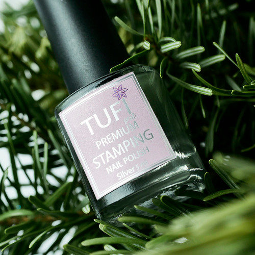 Stamping nail polish TUFI profi  PREMIUM  Stamping silver 5 ml (121821) - Фото №6