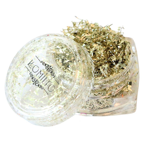 Стружка для декора ногтей Komilfo Foil Stripes №09 Champagne Silver (0,2 г) - Фото №3
